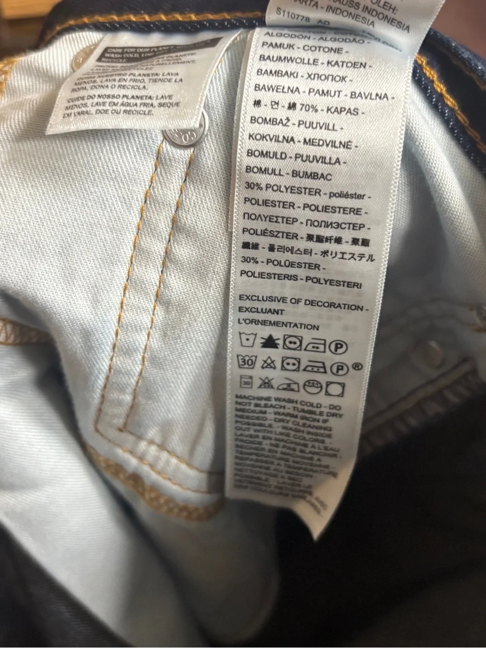 Levi’s 512 slim taper jeans size 36